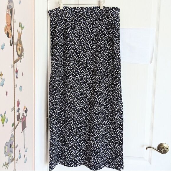 VINTAGE CALICO flowers maxi cut out skirt size S @K - Picture 5 of 9